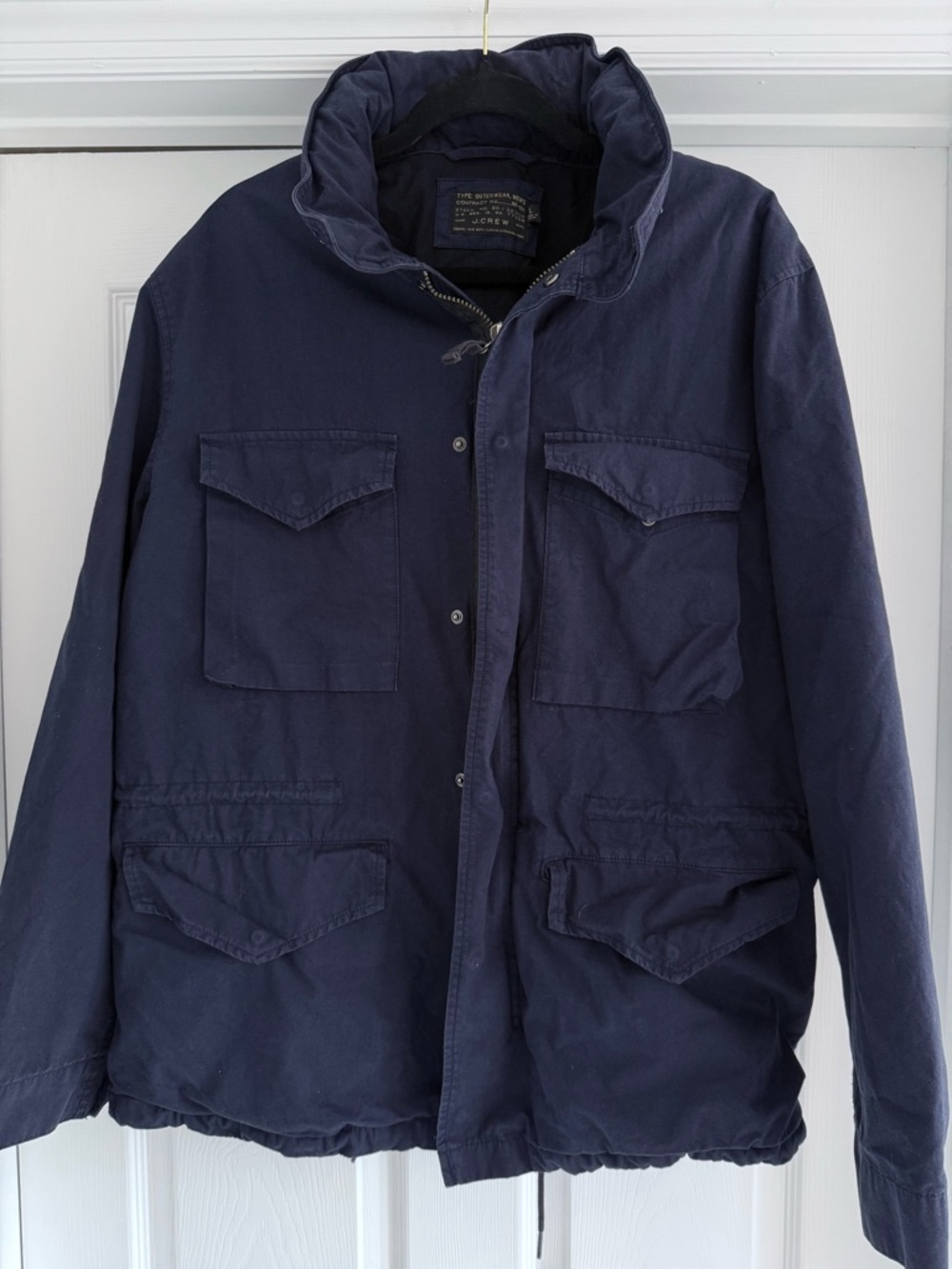 J.Crew M65 Military Jacket Men’s Large Cotton Field Jacket Navy - Picture 2 of 6